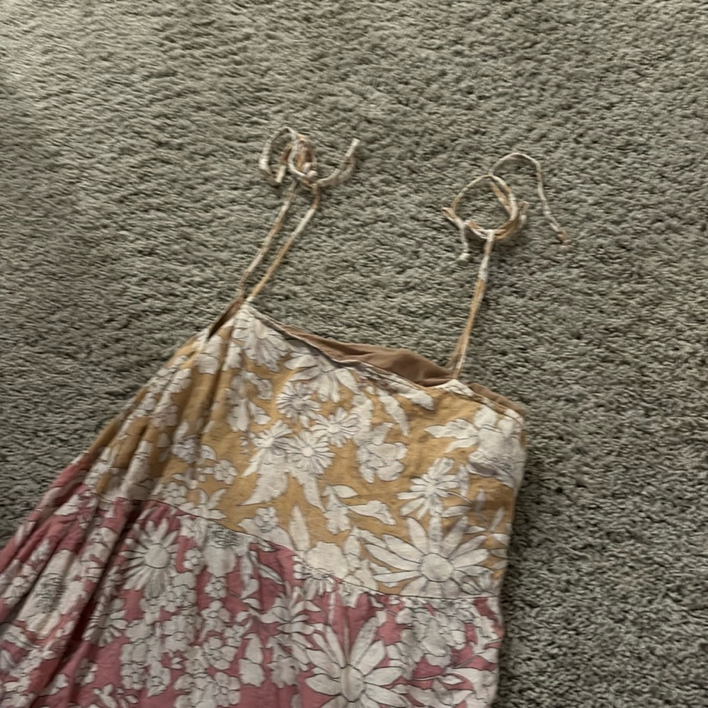 floral maxi dress, tie straps